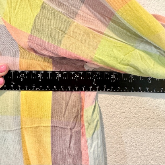 Seven7 Melissa McCarthy Pastel Gingham Boho Tunic Blouse Spring Easter Outfit 3X - Picture 5 of 9